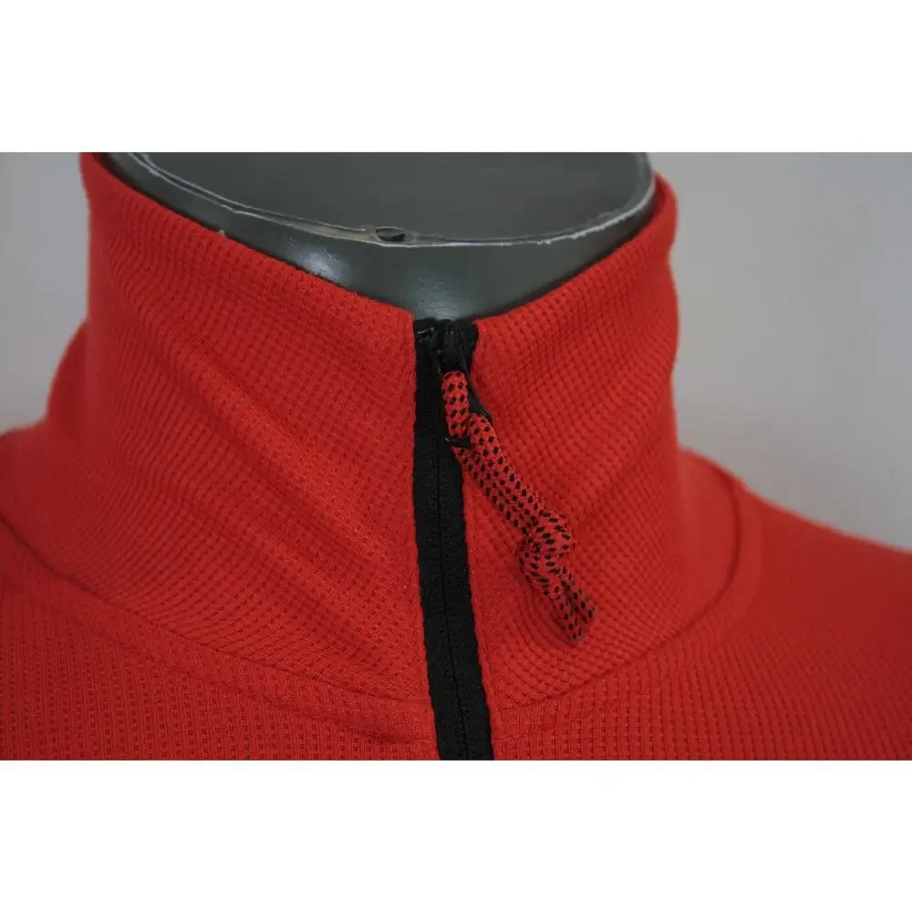 Vintage Nike ACG Waffle Knit Thermal Pullover Womens M Red Half Zip Outdoor